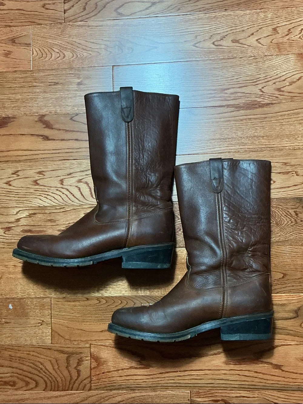 Double H Men's Brown Leather Pull-On Work Boots
